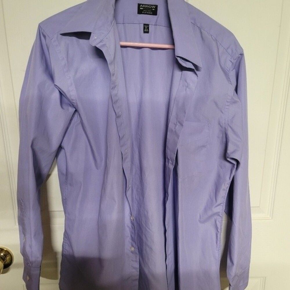 ~ Mens Arrow fitted lavender full button down dress shirt